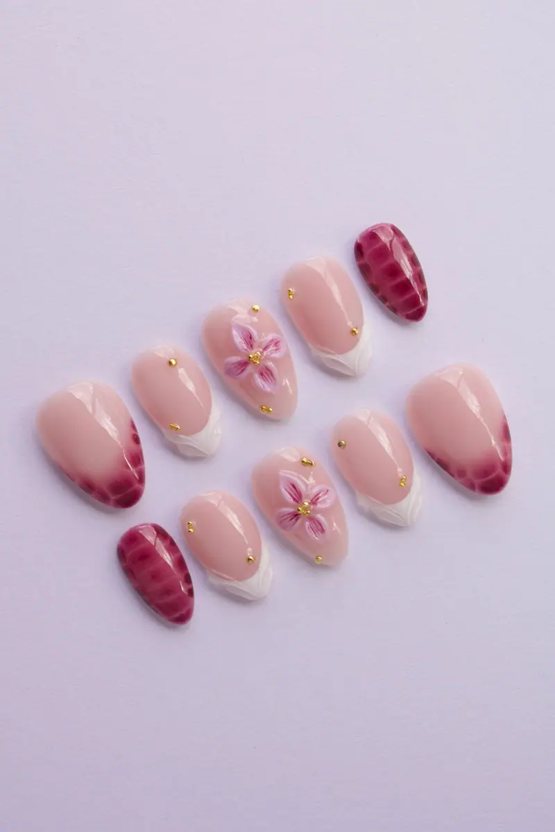 Custom sæt med lyserøde blomster